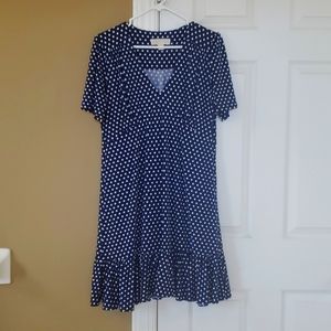 XL Michael Michael Kors Navy Blue with White Dots Dress LIKE NEW